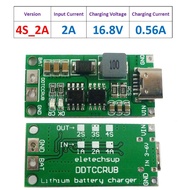 Type-C DC 3-6V บูสต์ชาร์จ BMS 2S 8.4V 3S 12.6V 4S 16.8V 1A 4A 2A บอร์ดชาร์จแบตเตอรี่ลิเธียม USB โมดู