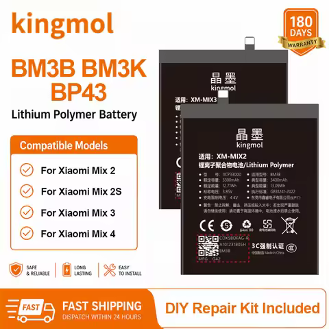 Battery Kingmol Replacement BP43 BM3K BM3B For Xiaomi Mi Mix 4 3 2 2S High Capacity Li-ion Phone Bat