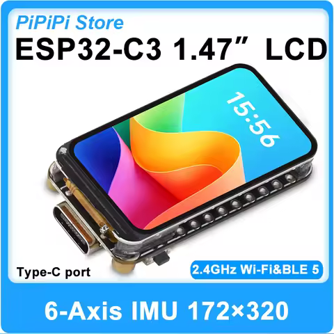 ESP32-C3 1.47inch LCD Display Development Board Wi-Fi BLE 5 Onboard TF card slot, 6-Axis IMU, and mu