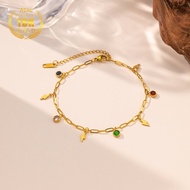 18K Gold Colorful Zircon Women's Anklet
