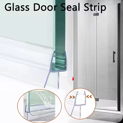 50cm*2pcs Shower Door Bottom Seal 4-6mm Gaps Glass Screen Frameless Seal Strip Bathroom Door Sweep H