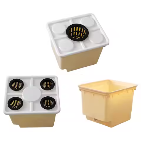Hydroponics System Bucket with Siphon Elbows Flower Pot Hydroponics Container