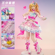 Presale 1/3delusion Nijino Yume Cosplay Costume Aikatsu Stars! Women Pink Dress Christmas Costume Ni