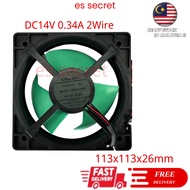 FBA11J14H DC14V 0.34A 2Wire 113mm X 26mm Refrigerator DC Fan Motor / Peti Sejuk Kipas