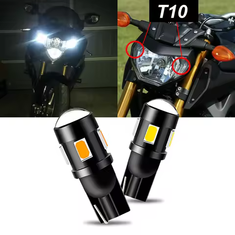 2PCS W5W CANbus White LED Motorcycle Position Parking Light FOR Yamaha FZ09 MT09 2014-2016 Pilot Par