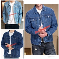 Mens Denim Jeket Casual Outfit Jeket Denim Jelet Lelaki Premium Denim