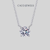 CACO Premium Moissanite Diamond Pendant Necklace with 925 Silver Chain "Clarity (Necklace)" (1 Piece