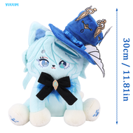 Genshin Tác Động Kazuha Arlecchino Furina Meow Plushie 30Cm Kawaii Nhồi Bông Anime Đồ Chơi Mèo Cho M