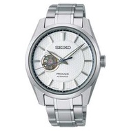 《SEIKO》精工 Presage 新銳系列 SPB309J1 鏤空開芯 鋼錶帶 機械男錶 銀/白 40mm