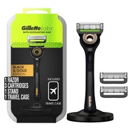 Gillette Labs Razor for Men with Exfoliating Bar Gold Edition - 1 Handle, 3 Razor Blade Refills, 1 T