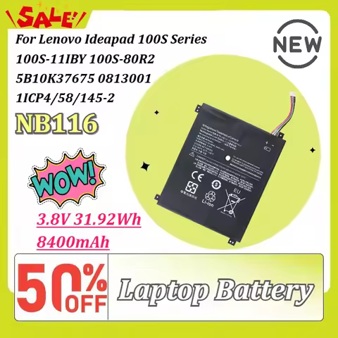 NB116 3.8V 31.92Wh 8400mAh Laptop Battery for Lenovo Ideapad 100S Series 100S-11IBY 100S-80R2 5B10K3