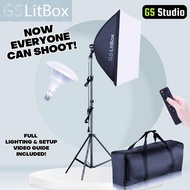GS LITEBOX STUDIO LIGHT WITH REMOTE CONTROL SOFTBOX AND LIGHT STAND COMPLETE