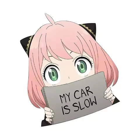 13cm for Spy Family Anya Forger My Car Is Slow Anime Decals Stickers on Motorcycle Cute, Exterior Pa
