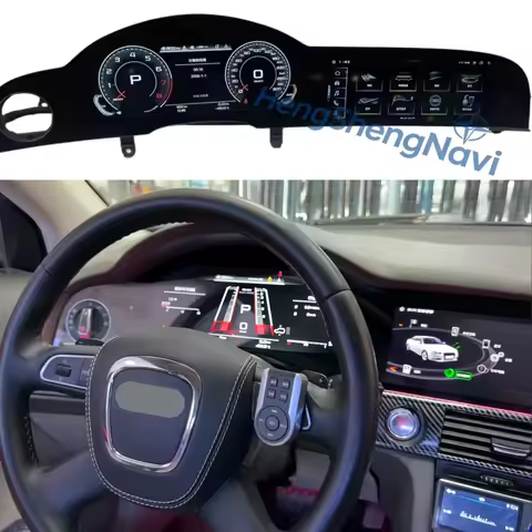 LCD Digital Instrument Dual Screen Car Radio CarPlay Android14.0 Multimedia Player For Audi A6 A6L C