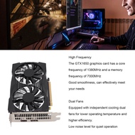 GTX1650การ์ดจอ PCIe พัดลมคู่4GB GDDR5 128Bit การ์ดจอเสียงรบกวนต่ำทนทานสำหรับพีซี