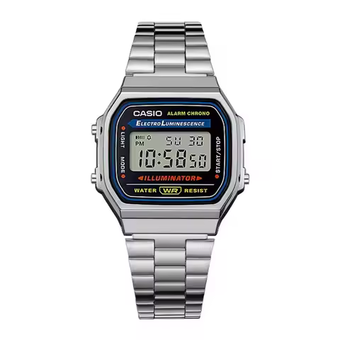 Casio A168WA-1W Retro Light Luxury Classic LED Digital Waterproof Men's Small Square Watch Quartz Mo