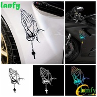 LANFY Car Prayer Gesture Laser Sticker, Prayer Gesture Easy Install Prayer Gesture Decoration Sticke