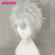 Hunter X Hunter Killua Zoldyck Tóc Giả Tóc giả nam Ngắn Cosplay Bạc Xù Xì Lớp Chịu Nhiệt tóc giả tổn