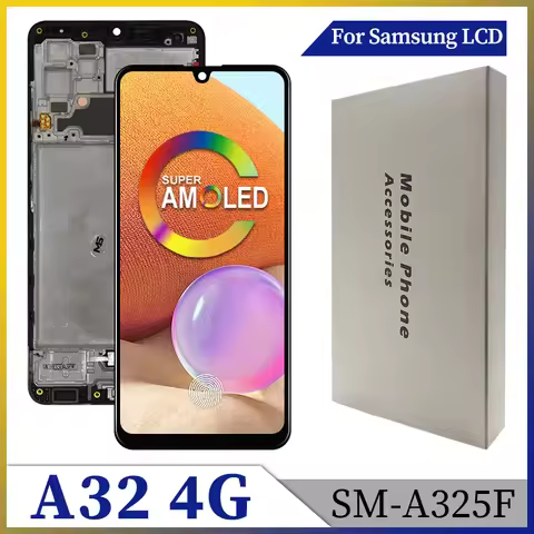 AMOLED LCD For Samsung Galaxy A32 LCD Display A325 A325F SM-A325M Touch Screen Digitizer For Samsung