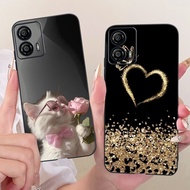 For Moto G73 Case For Motorola Moto G73 Cover Silicone Cute Cat Luxury Flowers Cool Painted Soft Cas