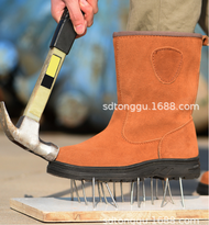 รองเท้าบูทเซฟตี้ หัวเหล็ก-พื้นเหล็ก กันน้ำมัน กันกรดด่าง สูง 30 cm รองเท้าเชื่อม ปกป้องขา work shoes