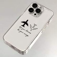 เคสโทรศัพท์กันกระแทกใสลายเครื่องบินสร้างสรรค์เข้ากันได้กับ Iphone 17/17 Pro/17 Pro Max, 16/11/16 Pro