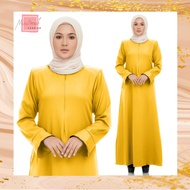 JUBAH ZAYNA BY MUSLIMAH FASHION (BROWN GOLD MUSTARD RED MAROON PLAIN)