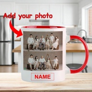 Personalized Ceramic Coffee Mug with a Custom Name And a Family Image on Both Sides - 11Oz Size Idea