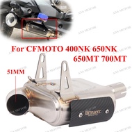 Slip On For CFMOTO 400NK 650NK 650MT 700MT Motorcycle Exhaust Escape System Middle Link Pipe NK400 E