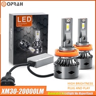 ✅Oprah XM30 2PCS LED ไฟหน้ารถ30W 6000LM 6000K Hi/Lo Beam หลอดไฟไฟหน้าอัตโนมัติ H1 H3 H4 H7 H11 H13 H