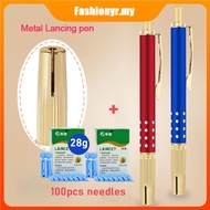 1pcs Pen Bekam Red/ Blue +100pcs 28g High quality Lancet Point Pen Cupping Bloodletting Acupunctu la