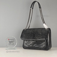 ⚡（25年傑出商戶）YSL Saint Laurent Niki Medium bag In Vintage Leather Black 鏈條包 手袋 油蠟皮 黑色 牛皮 生日禮物 gift 💎Car