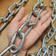 โซ่เหล็กชุบกัลวาไนซ์ 3mm / 4mm / 5mm / 6mm / 8mm  แบ่งจำหน่ายเป็นเมตร ยกกระสอบ50kg ใช้ล่ามของ ใช้ในง