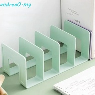 ANDREA Desktop Bookends, Display 4 Grid Divider Book Stand, Stationery Sturdy Simple Bookshelf Desk 