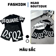 Hot Set DSQ2 Men's and Women's Summer Wear, DSQ Shorts Set with Dsquared2 Letter Pattern Printed Acr
