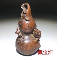 Rural Craftsmanship Fulu Gourd Ornaments More Sons More Fortune Golden Toad Lucky Ornaments Distress