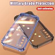 For Huawei Nova 7 7SE JEF-NX9 CDY-NX9B Slim Translucent Soft Silicone Jelly Case with Four Reinforce