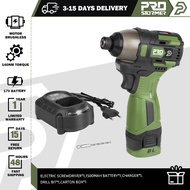 17V Brushless Electric Drill 140NM Mini Driver Screwdriver Cordless Driller Drill Li-ion Battery By PROSTORMER