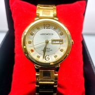 Army Tech Ladies Watch Jam Tangan Gold Stainless steel, Water-resistant, 1Year Warranty