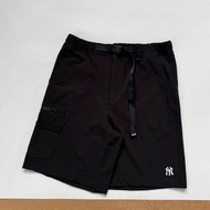 韓國預訂 2色選 MLB NY 刺繡logo 拉鍊口袋 機能短褲 配腰帶