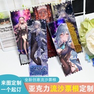 Acrylic quicksand ticket stub cartoon animation pe Acrylic Glitter ticket stub cartoon Anime Merchan