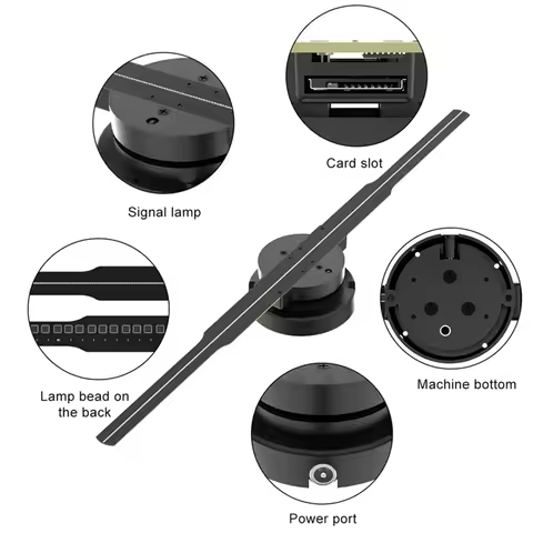 AS94-WIFI 3D Holographic Projector 352LED Holographic Player Fan For Image Video Store Bar Party Adv