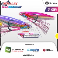 MONGKALO SOLUJIX Micro Jig 7 grams 7g Microjig Bait Metal Jig Micro Jig 7gram Hologram Scale 7gr UL 