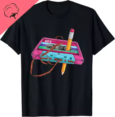 Vintage Cassette Tape Pencil 70's 80's 90's Music Mixtape T-Shirt Graphic T Shirts Vintage Clothing 