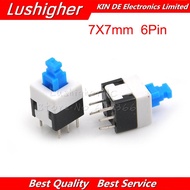 20PCS Touch Switch 7X7mm 7*7mm 7*7 6Pin Push Tactile Switch Self Lock /Off Button Latching Switch