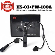 SHOW HS-03+PW-100A Headset Phantom Microphone ( Mic Imam Mikrofon Kepala )