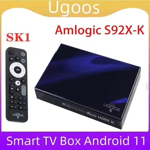 New Ugoos SK1 Smart TV Box Android 11 Amlogic S928X-K 8GB 128GB Wifi6 BT5.2 1000M Set Top Box Dolby 