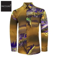 Pacolino Long Sleeve Printed Batik Shirt - Brown Colour BK1941