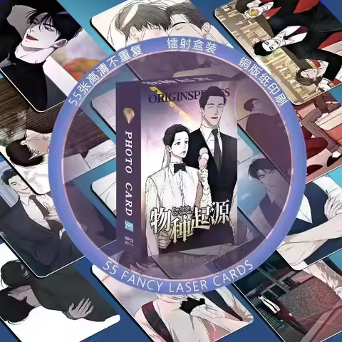 55 Pcs/Set Korean BL Manhwa The Origin of Species Laser Lomo Card Comic Characters 3 inches HD Photo