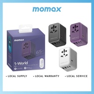 MOMAX UA8W 1-World 65W GaN AC Travel Adapter